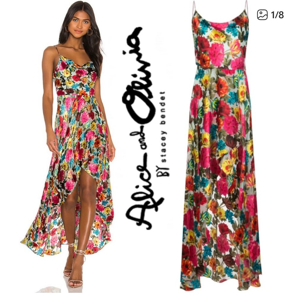 Alice + Olivia Multicolor Floral High Low Dress